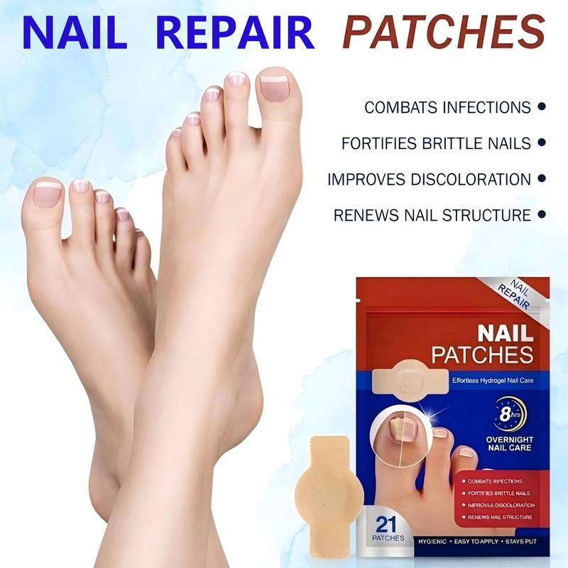 Toenail Care Patches, 21 PCS Overnight Nail Wraps for thick