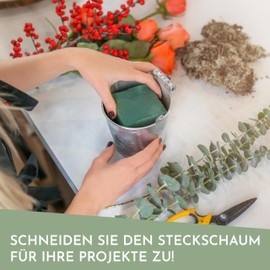 LaGreen Floral Foam Pack of 3 - Floral Sponge for Fresh Flowers, Dried Flowers, Flower Arrangements and Advent Wreath - 20 x 10 x 7 cm (Green)