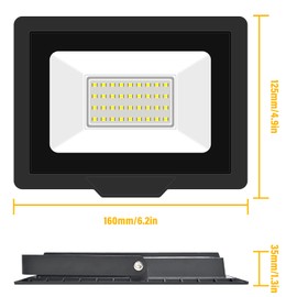 SKYWORLD 30 W LED Outdoor Spotlight, 3000 LM Outdoor Spotlight, 6000 K Cool White LED Floodlight, IP66 Waterproof Outdoor Lamp for Garden, Courtyards, Backyard, Driveway, Doors, Garage, Hallway