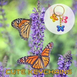 Aavedge Butterfly Keychain, Enamel Colorful Butterfly Key Chains Women Cute, Lifelike Unique Gift Keychains for Women, Men, Girls & Boys. Keyrings for Thanksgiving, Christmas & Birthday