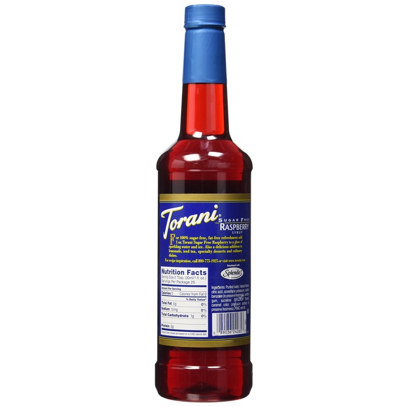 Torani Sugar Free Syrup, Raspberry, 25.4 Ounce Bottle