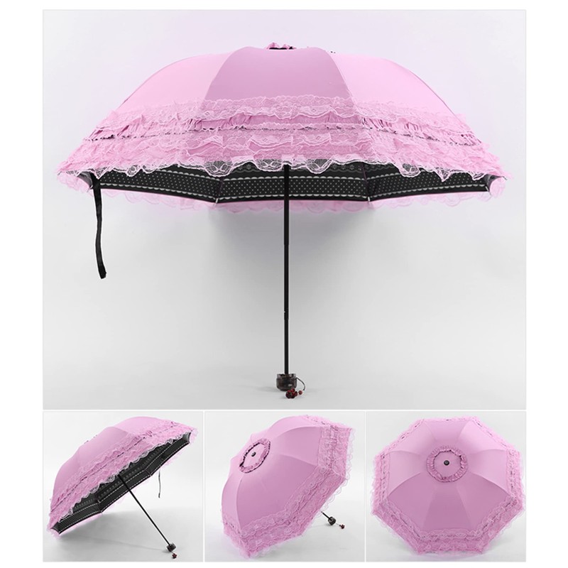 Honeystore Princess Lace Ultraviolet-Proof Folding Umbrella Anti-uv Dome Parasol Style