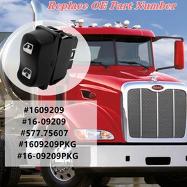 577.75607 5Pin Window Lift Switch Driver Side (Left) Compatible with Peterbilt 365 367 384 386 387 389 OE# 1609209 1609209PKG，Heavy Duty Window Switch
