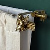 ILAISIHOME 1-1/8 Inch Diameter Brushed Gold Curtain Rods with Cherub