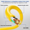 cismorvex 3ft Outdoor/Indoor Extension Cord with Lighted 10/3 Gauge Yellow