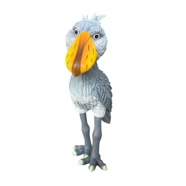 nightbreeze Shoebill Statues Desktop Decoration Ornament, Big Beak Bird, Hand-Painted Cute Grey Shoebill Gift for Bird Lovers Height 17cm