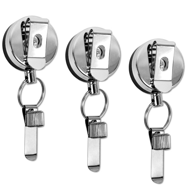 GTILE 3 Pcs Retractable Pull Pen Pencil Holder, Badge Reel