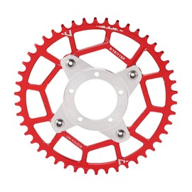 Motor Bike Gear Adapter High Hardness Accurate 46T 104BCD Sprocket Adapter for Bafang BBS01 BBS02 Red