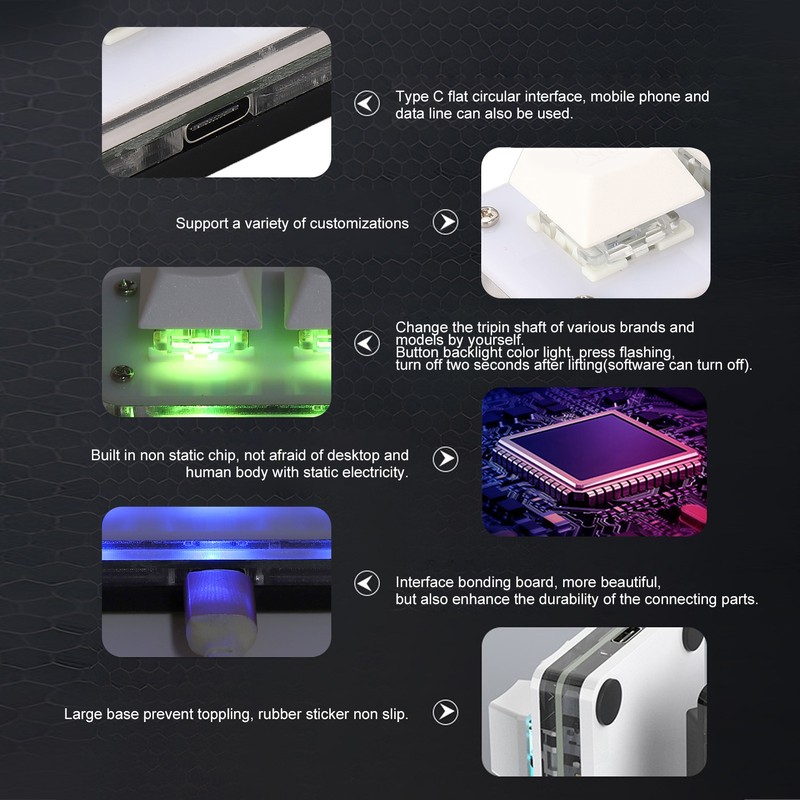 3 Key Mini Keypad USB Mechanical Gaming Programmable Macro Keyboard