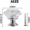 NSBELL 26PCS Clear Crystal Drawer Knobs, 24mm Diamond-Shaped Acrylic Cabinet