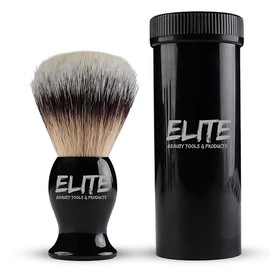 Shaving Brush Rich Lather with Plastic Box for Travelling Bristle Travel Brush for Male Grooming, Barbers and Salon. Wet Shaving Brush for Men (Black) (Black)