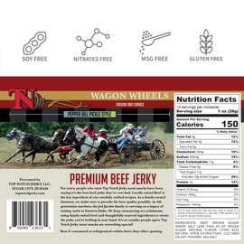 Top Notch Wagon Wheels Jerky - 10 oz Bag of Beef Jerky - High Protein Snacks for Kids and Adults Made From Locally Raised Beef - Flavorful Rounds of Premium Beef Jerky (Pepper Dill Pickle)