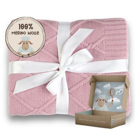 MIRARI Kids Baby Wool Blanket Made of 100% Merino Wool - Wool Blanket 75 x 100 cm - First Equipment for Newborns - Baby Seat Blanket - Merino Wool Baby - Gifts for Birth