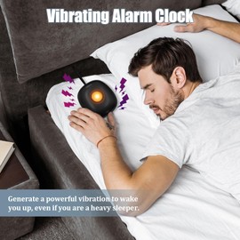 TRELC Vibrating Alarm Clock for Heavy Sleepers, Vibration Bed Shaker Alarm Under Pillow for Students/Adults/Hearing Impaired/Couples, Wake with a Shake, Portable Alarm Clock for Travel, Home Use