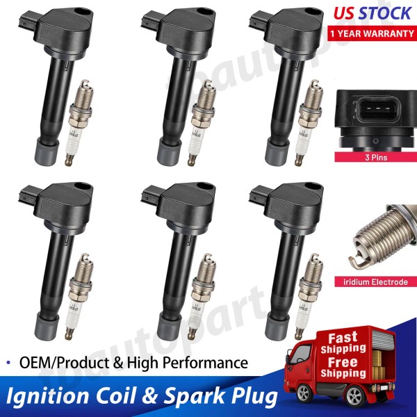 Unbranded Performance Ignition Coil & Iridium Spark Plug For 2006-2008