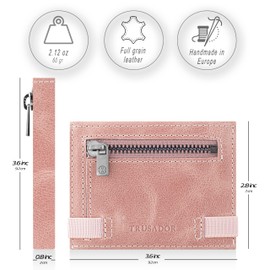 TRUSADOR Marseille Rfid Leather Wallet for Women and Men Includes ID Window, Detachable Mirror, Holds Bills, Cards, Includes Coin Pocket, Holds Cash (Pink)