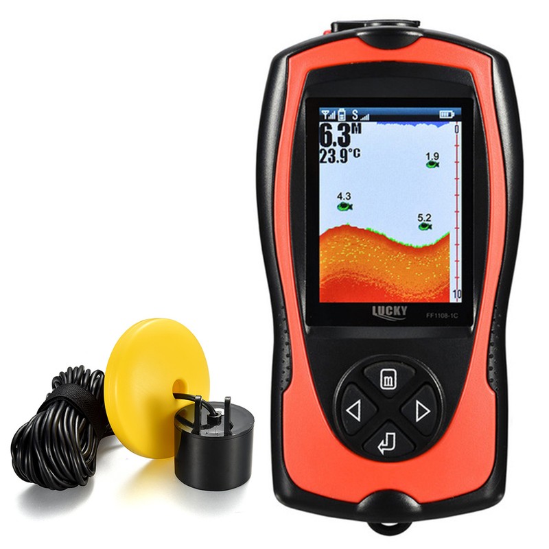 LUCKY FF1108-1CT Portable Fish Finder 100M/300FT Depth Fish Alarm Wired