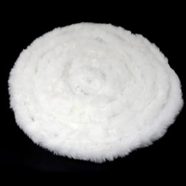 Honbay 5.47 Yards Christmas Faux Fur Ribbon Trim Soft Fluffy White Fabric Strips for Christmas Tree Decor Wreath Garland Bows or Clothing Embellishment (2 Inches)