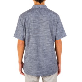 Hurley Men's One and Only Textured Short Sleeve Button Up, black, M