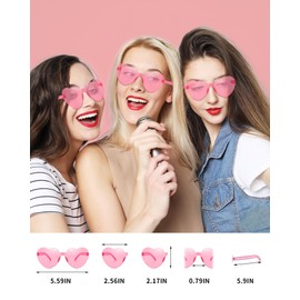 SUNYIWJIE 30 Pairs Heart Sunglasses for Women Bulk Transparent Pink Heart Shaped Sunglasses Bachelorette Party Glasses Fun Glasses for Party Favor to Add A Splash of Fun And Style