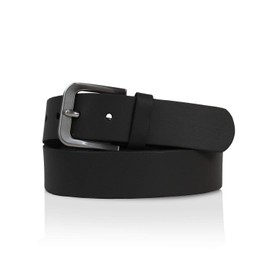 Glamexx24 Leather Men's Belt Jeans Belt Genuine Leather Belt 4 cm Wide Suit Belt Can Be Shortened Made in Germany, obsidian