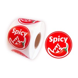 Spicy Stickers 3.81cm 1.5 Inch Grocery Store Food Warning Spicy Labels Adhesive Stickers 500 PCS/Roll