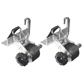 2 Pack, Rack-Strap, The Original Ladder Rack Tie-Downs, Right Angle Mounting Bracket, RSL1Z Silver, Low Profile Right Angle Mounting Bracket, Bolt Mounting Hardware Included, 8 Foot Black Strap