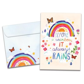 Tree-Free Greetings - Support & Encouragement Card - Artful Designs - 1 Greeting Card + Matching Envelope - Made in USA - 100% Recycled Paper - 5" x 7" - Always Rainbow (GO69876)