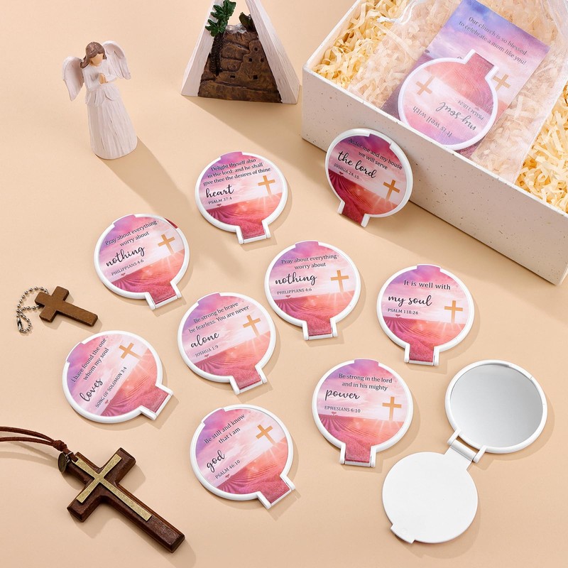 36 Sets Mini Christian Compact Mirrors for Women Inspirational Bible