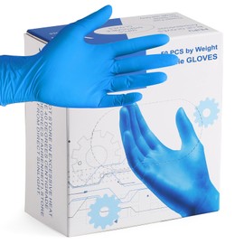 PEIPU Nitrile Disposable Gloves(Medium, 50-Pack)，Powder Free, Cleaning Service Gloves, Latex Free