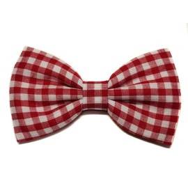 EmilyRose Couture Gingham Hair Bows (Scrunchy, Red)