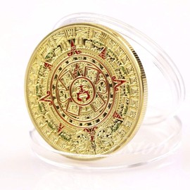 HARPIMER Mayan Aztec Prophecy Commemorative Coins, Mexican Maya Calendar Commemorative Coin Art Collection