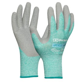 Gebol Upcycled Grip, Size XXS (Size 5), Sustainable Work Gloves Made from Recycled PET Bottles, Particularly Robust Latex Coating for Better Grip Safety, for Children, Turquoise, 1 Pair