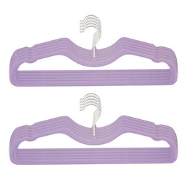 CUTSKY Velvet Hangers 50 Pack, Ultra Slim & Short Neck Hanger, 360 Swivel Hook, Space Saving Durable Non-Slip Felt Hangers,Purple b