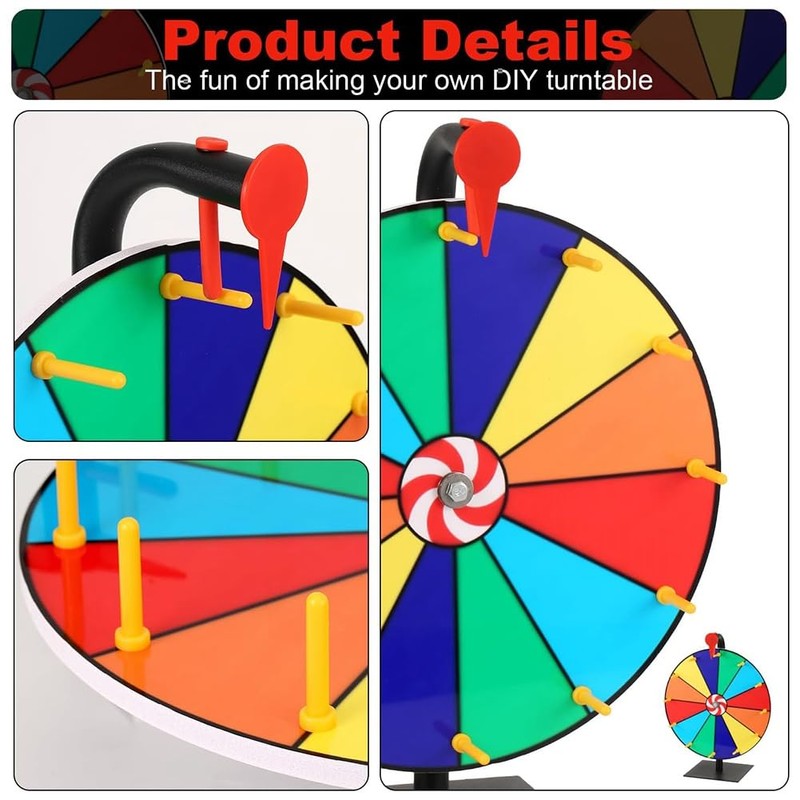 Byttlerom 15pcs -Wheel Parts, with Prize Wheel Pointer Reusable Prize