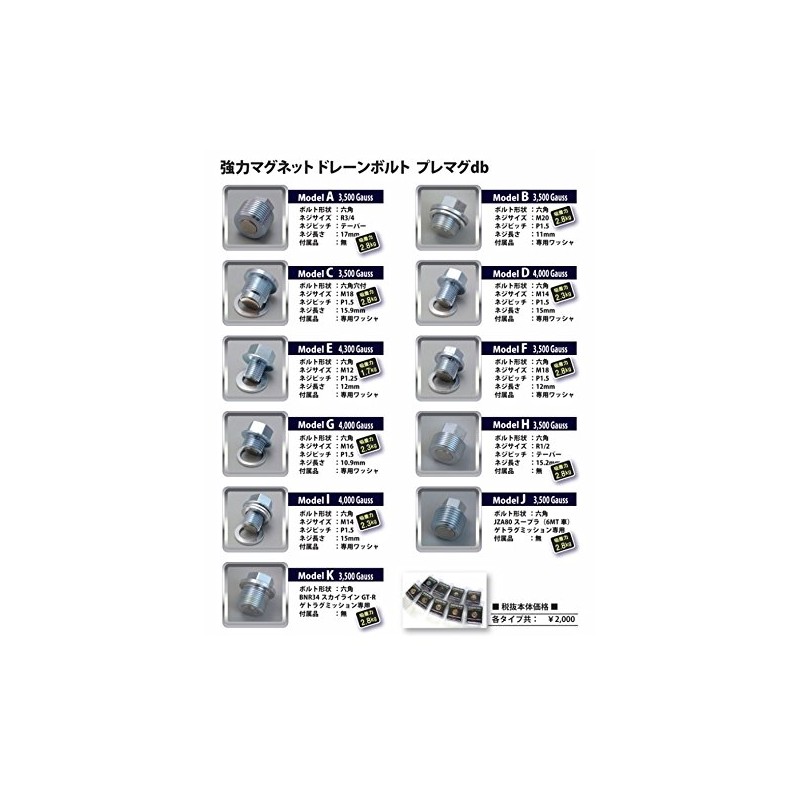Premium Japan PJBHN00008 Strong Magnet Drain Bolt [Premag db] R1/2