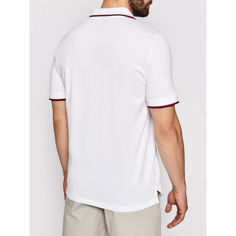 Armani Exchange Men's Double Stripe Polo Shirt, (White 1100), X-Small