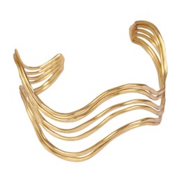 Touchstone Indian Stylish Handcrafted Stylish Intricate Designer Jewelry Broad Arm Cuffs Bracelet in Gold or Silver Tone for Women, no gemstone