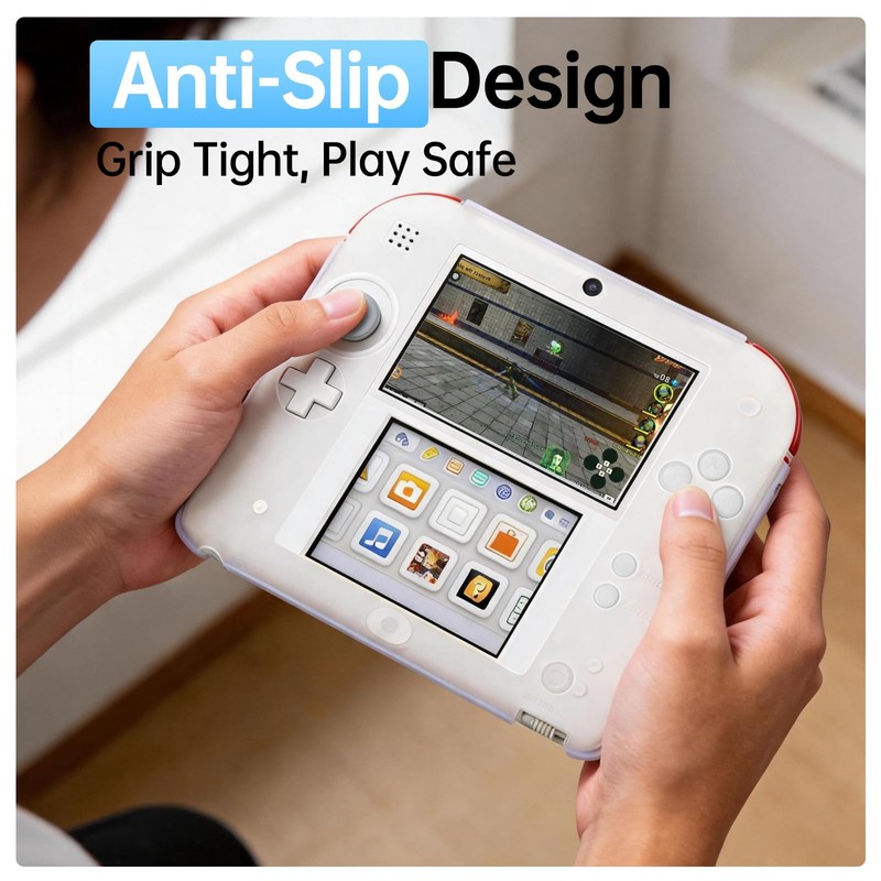 KEUYE Compatible with 2DS Case Soft Silicone Shell White