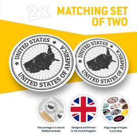 Vinyl Stickers (Set of 2) 20cm (bw) - United States of America Map Travel US Laptop Tablet Luggage Scrapbook #40194