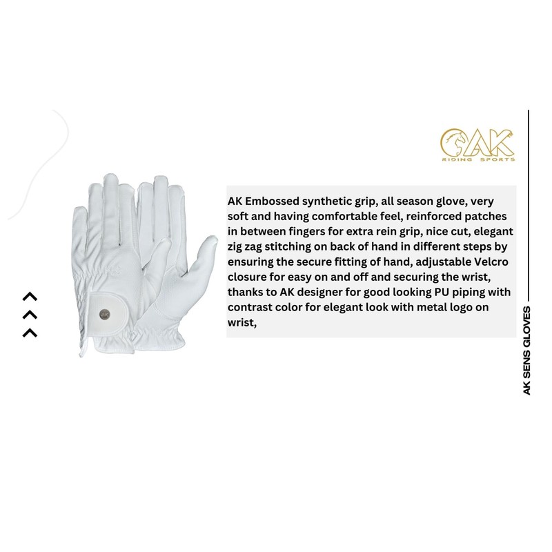 AK Synthetic Grip Horse Riding Gloves All Season Unisex Equestrian
