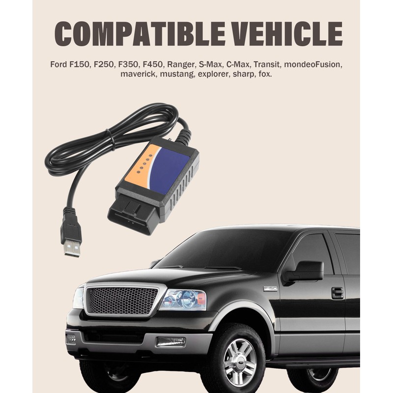 bylikeho OBD2 Scanner,Car Accessories ELM327 OBD2 USB Adapter for Windows,Car