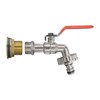 Solid brass water butt/rain barrel/tank threaded outlet adaptor/connector with 2