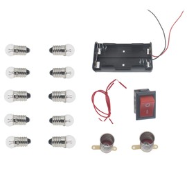 OZXNO 1set Electrical Circuit Experiment Kit Black DIY Physics Electric Circuit Learning Starter Kit for Home School Educational Kit (Bulb Rated Voltage: 2.5V)