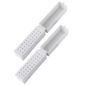 WOONEKY 2pcs Slot Nail Drill Bits Storage Case Durable Manicure Box for Organized Nail Art Tools Drill Bit Holder for Easy Access and Display