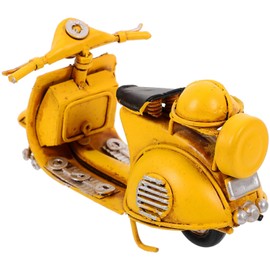 Luxshiny Vintage Motorcycle Model Retro Classic Metal Scooter Model Motorbike Sculpture Figurine Ironwork Tabletop Ornament for Home Office Decor