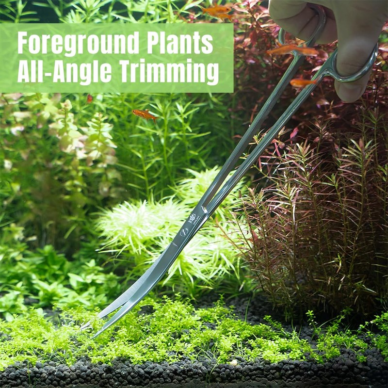 LINLAN 9.8-Inch Aquarium Aquascaping Tool Kit, Fully Rounded Edges Curved