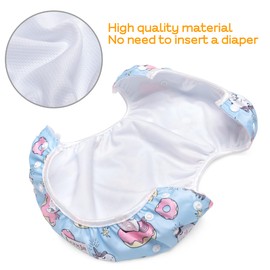 Luxja Reusable Swim Nappy (Pack of 2), Adjustable Swimming Nappies for Baby (0-3 Years), Unicorn + Baby Elephant