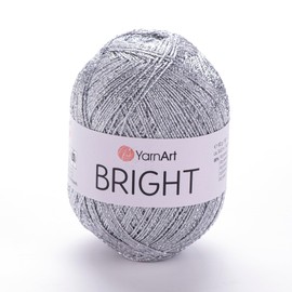 YarnArt Bright Metallic Shiny Yarn - 80% Polyamide 20% Metallic Polyester, 90g - Ideal for Summer Tops, Shawls, Bags, Hats, Crochet & Lace Projects - Soft & Durable, 340m, 4mm Needle & Hook Size (235)