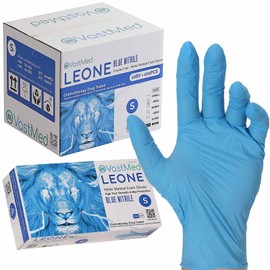 100PCs Dental Grade Leone Examination Small Nitrile Gloves by VASTMED | 4.0G Finger Tips Texture Latex/Powder-Free Professional Grade Blue Gloves